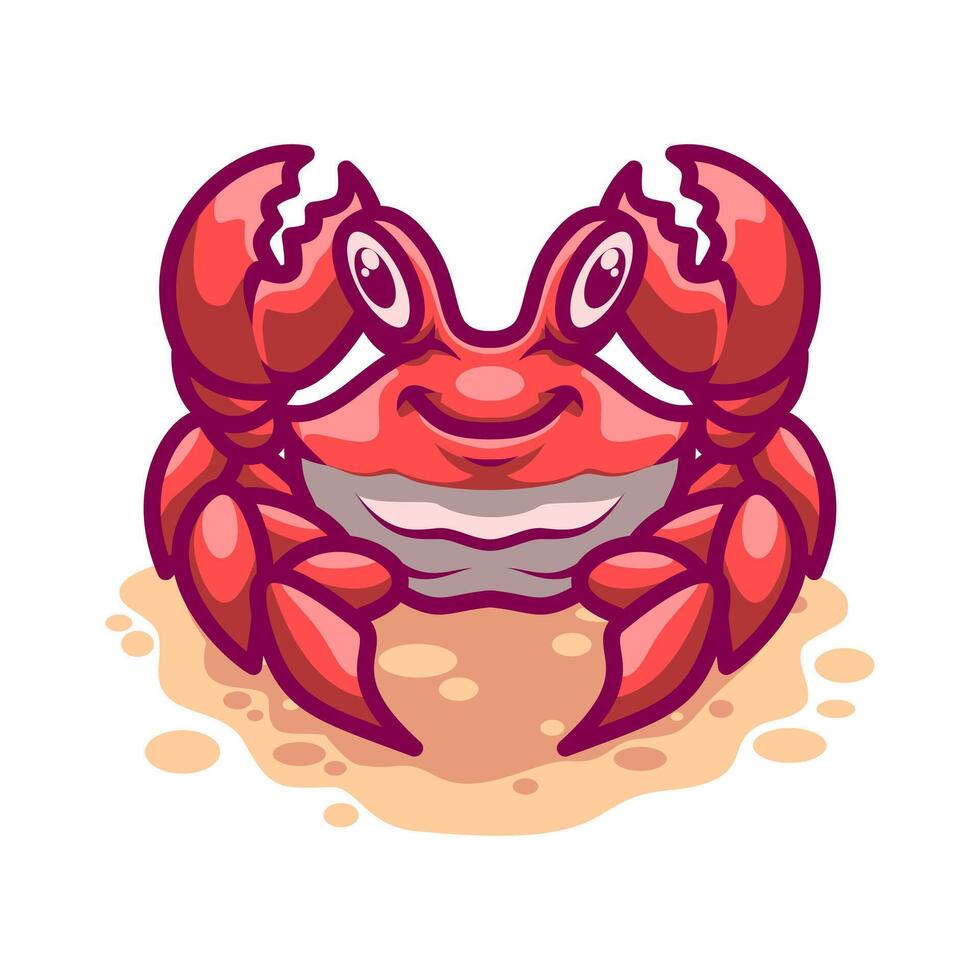 Cute Crab Mascot Illustration great for your brand business vector