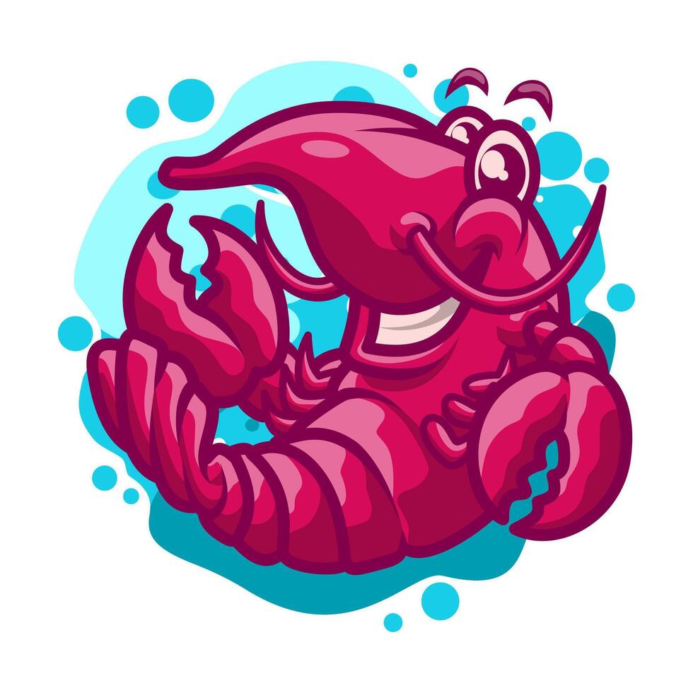 Cute Lobster Mascot Illustration great for your brand business vector
