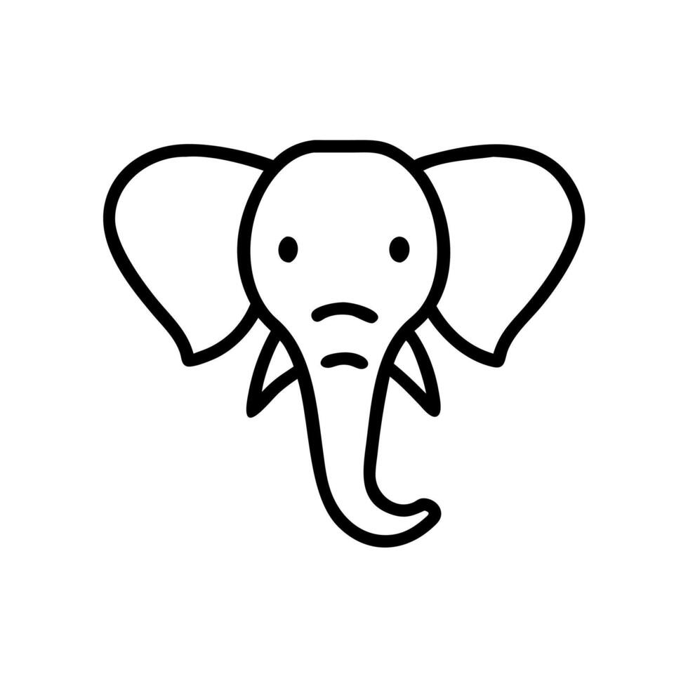 Elephant head Art, Icon, Logo and Graphics. vector