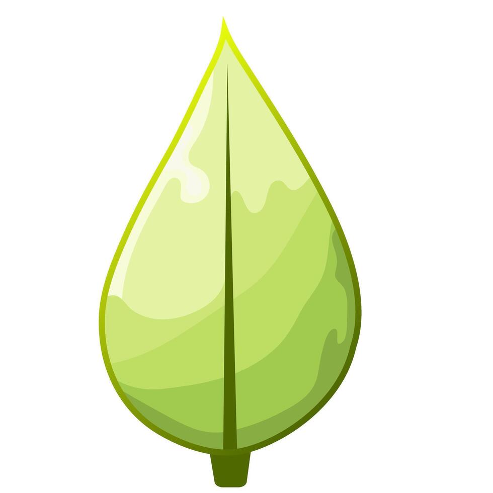 stylized icon of green leaf symbol of ecology vector
