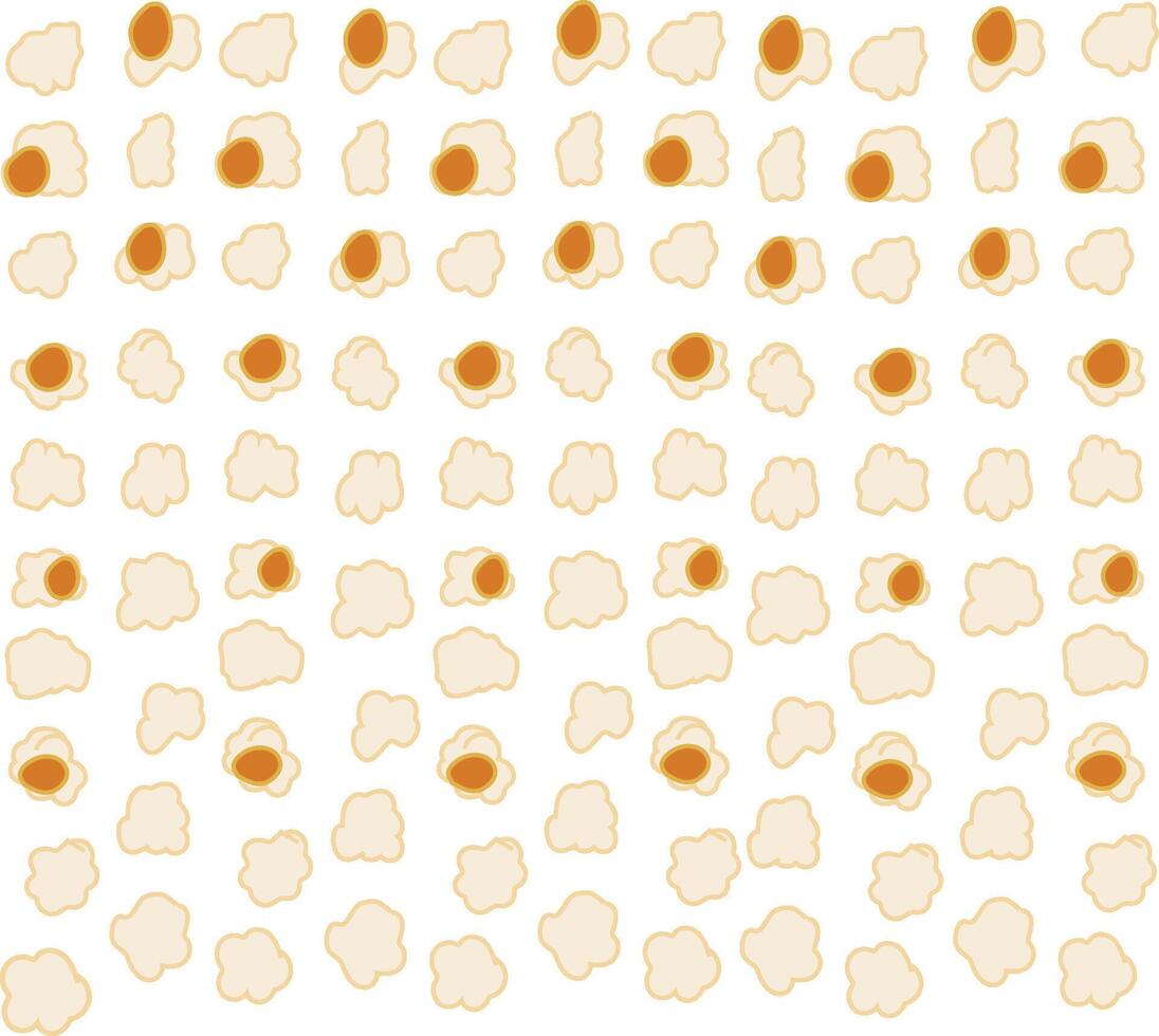 A pattern of small pieces of popcorn on a white background vector