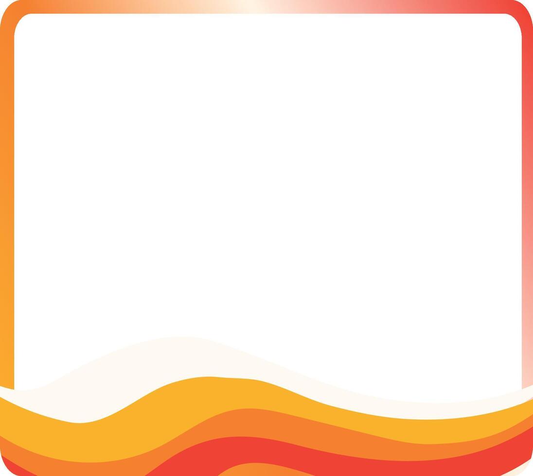 An orange and white square frame with a wave pattern vector