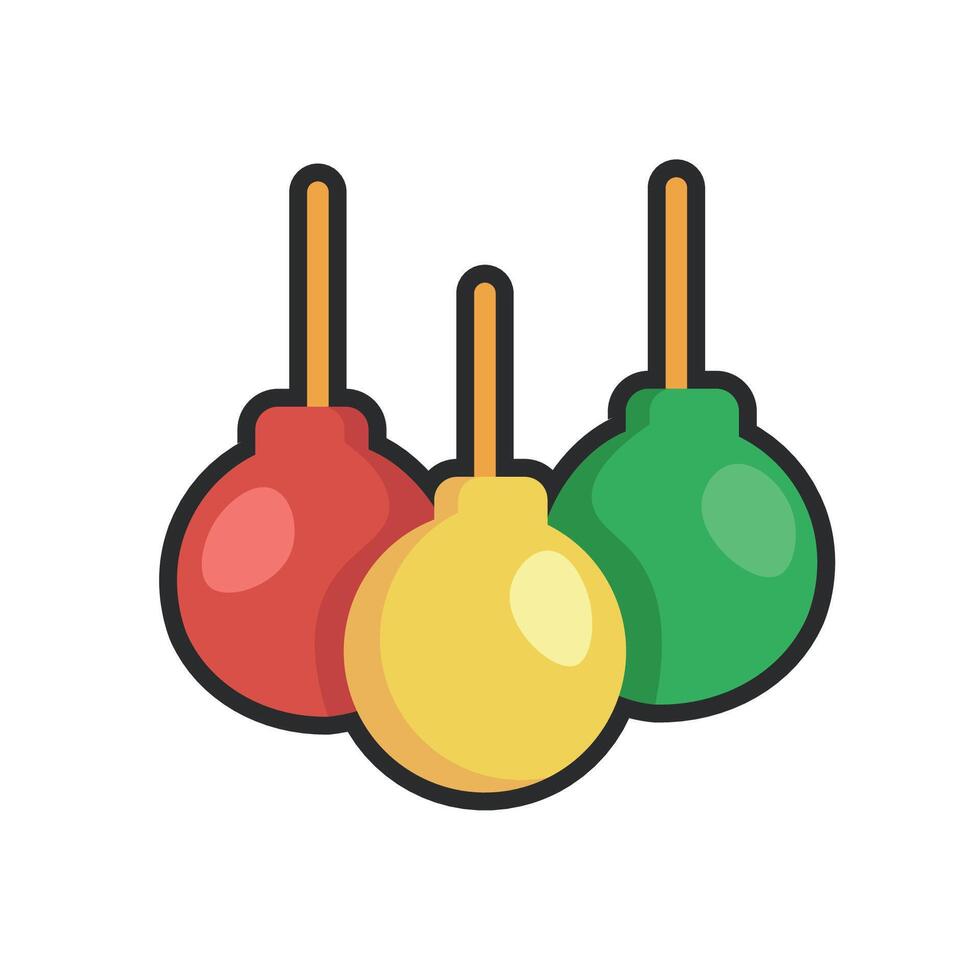 color light bulb with outline in flat design. vector