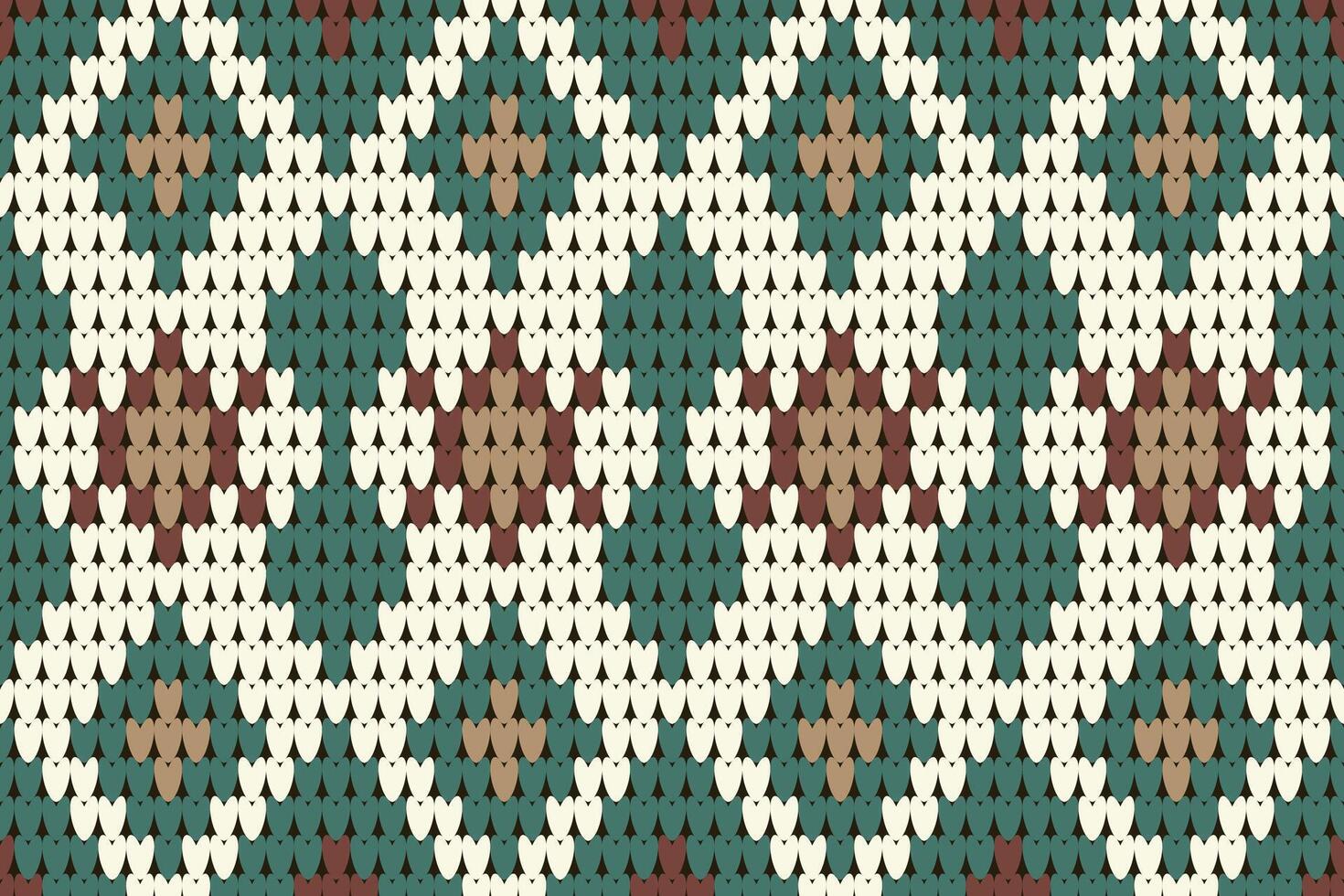 Green Winter Holiday Seamless Ikat Knitted Pattern, Stripes knitting texture geometric pattern, design for carpet, batik, fabric, crochet, knitted, sweater, knit embroidery style,clothing, wrapping vector
