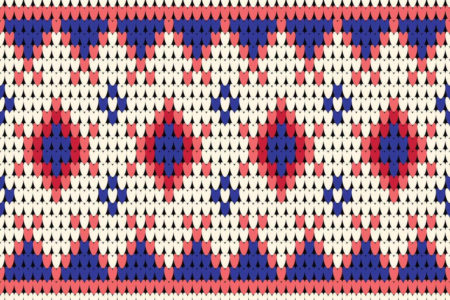 Blue Winter Holiday Seamless Ikat Knitted Pattern, Stripes knitting texture geometric pattern, design for carpet, batik, fabric, crochet, knitted, sweater, knit embroidery style,clothing, wrapping vector