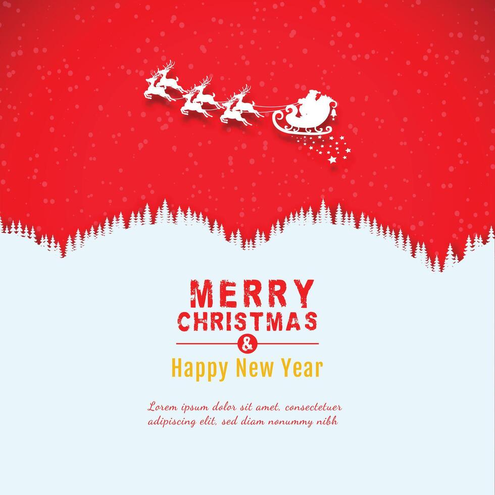 Merry Christmas and Happy New Year vector