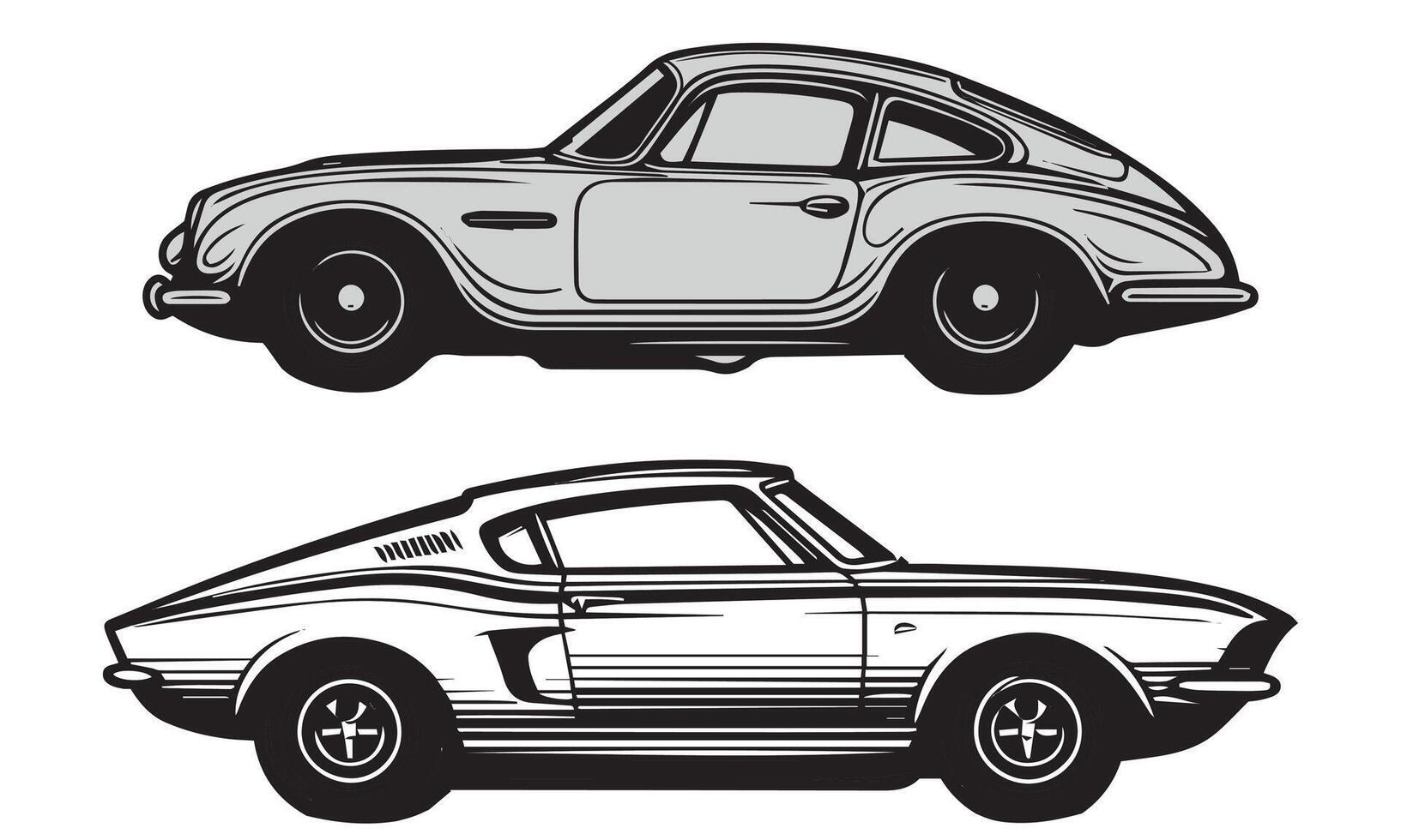 vintage silhouette car with white background vector