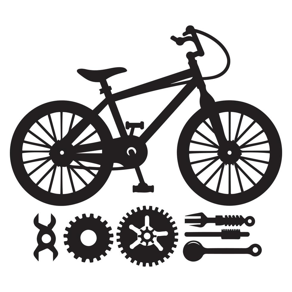 Stylish bicycle Silhouette Illustration vector