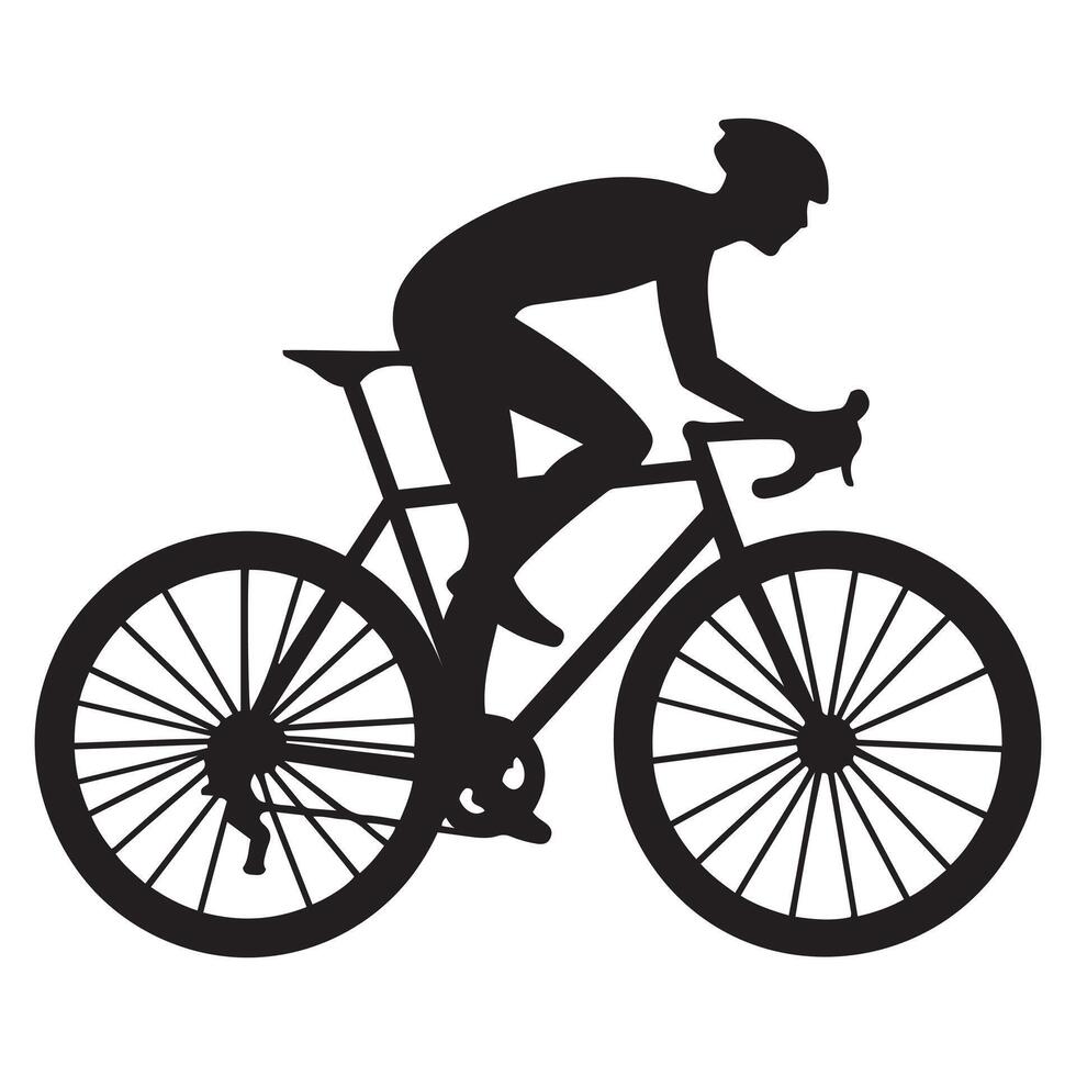 Bicycle Ride Silhouette of Man vector
