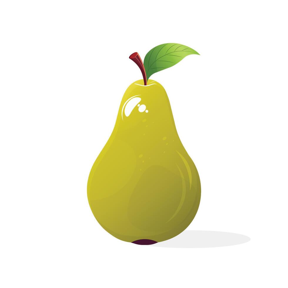 green pear isolated on white background vector