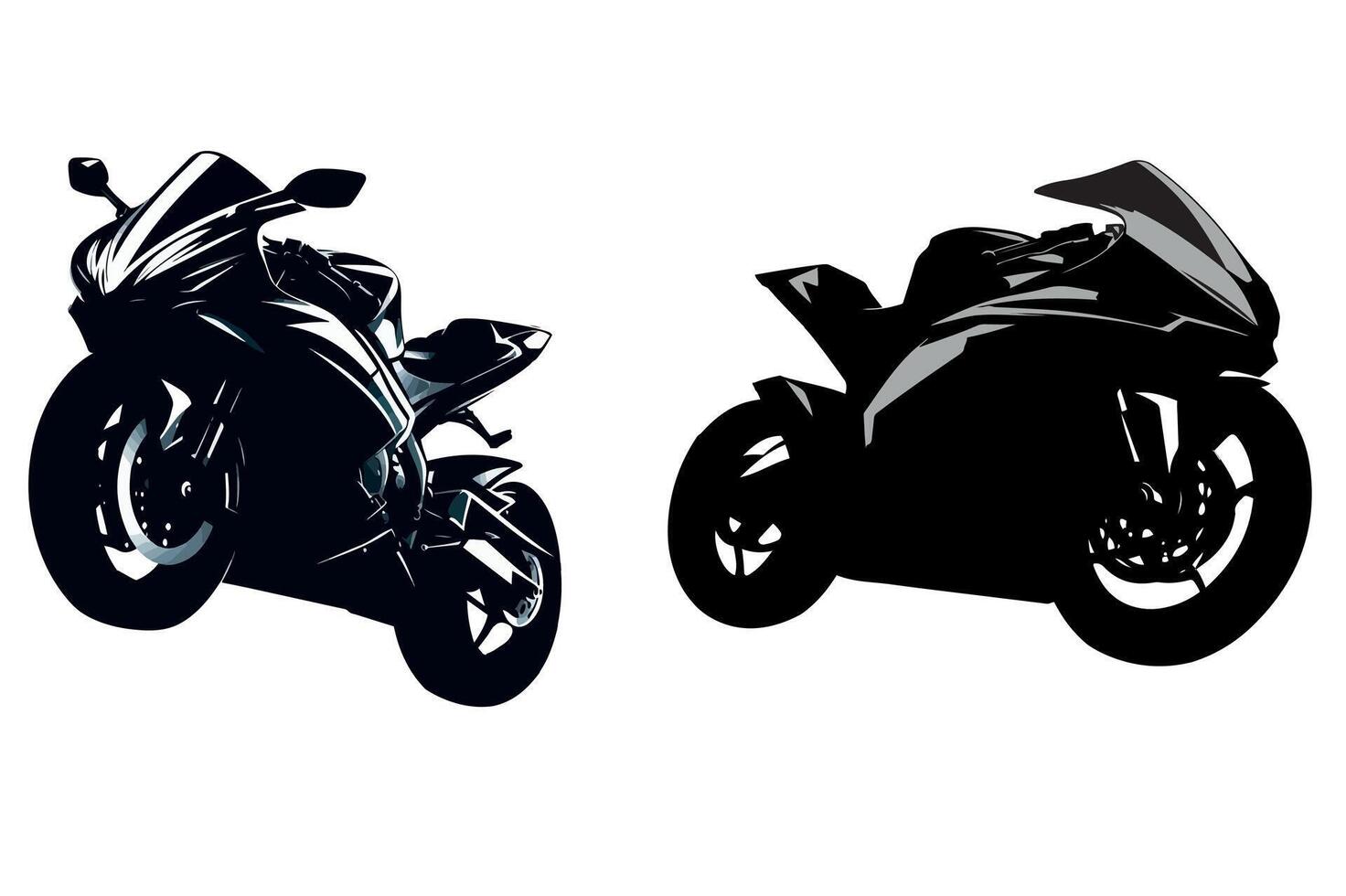 update version motorbike silhouette art vector