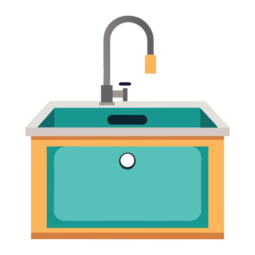 a kitchen sink with a faucet and a faucet vector