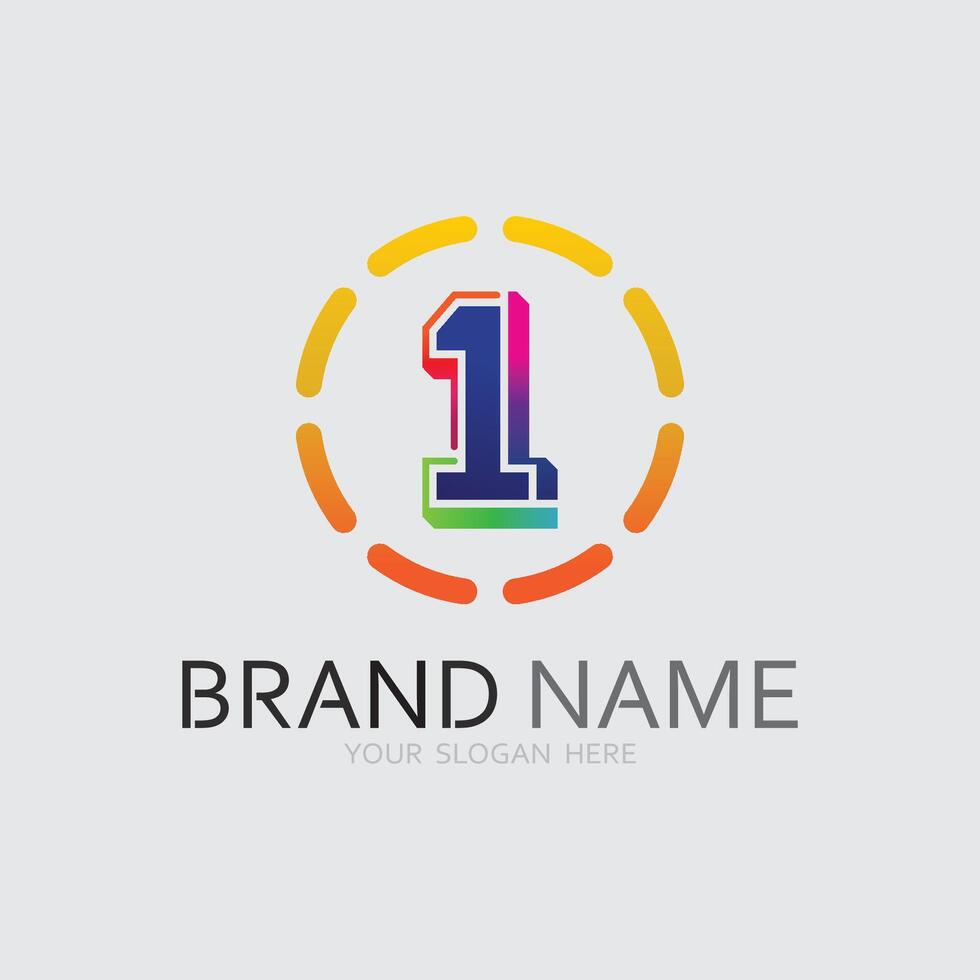 one logo design and number one design graphic illustration vector