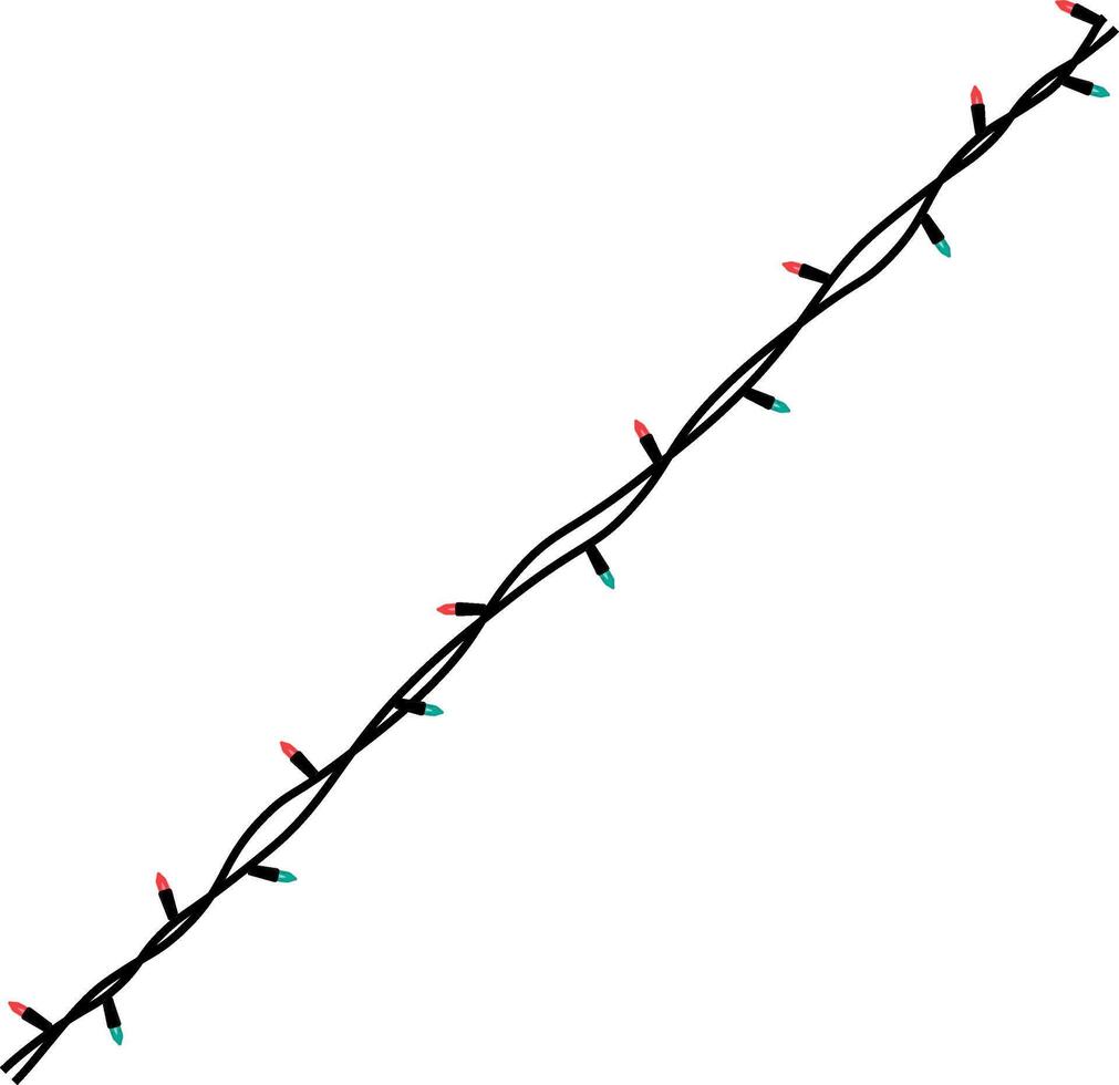 glowing garland for a Christmas tree or lights without background vector