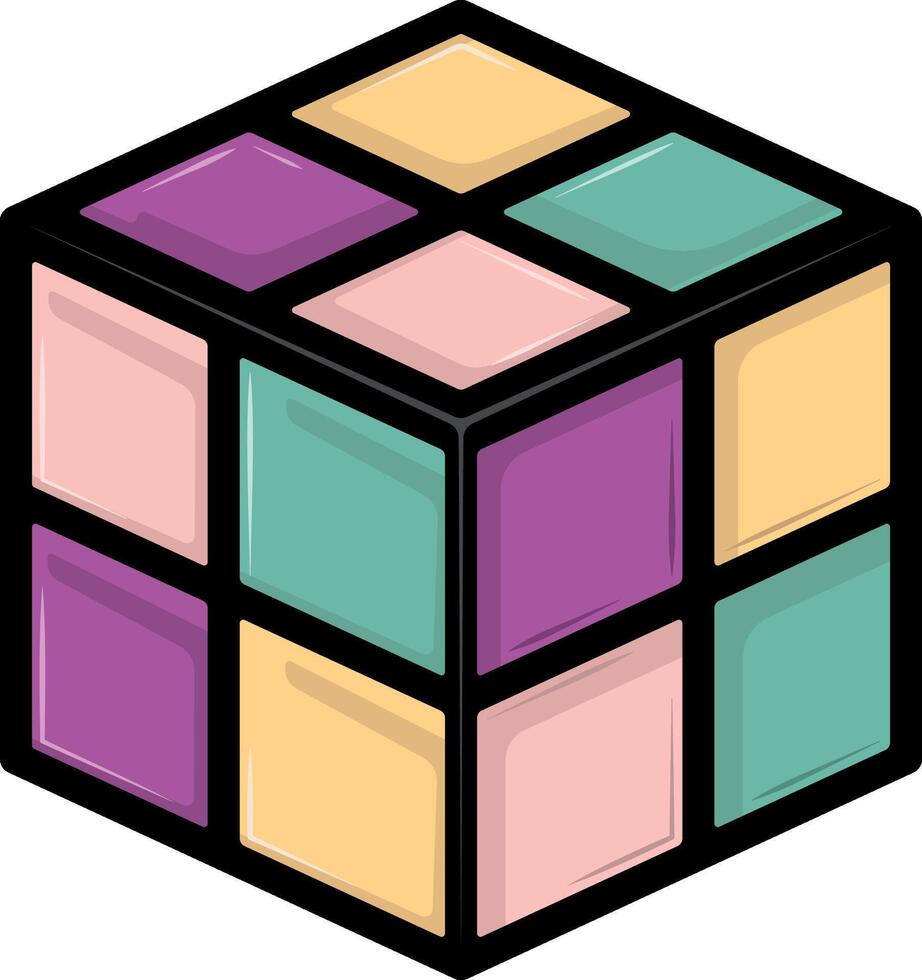 bright rubik's cube or cube without background vector