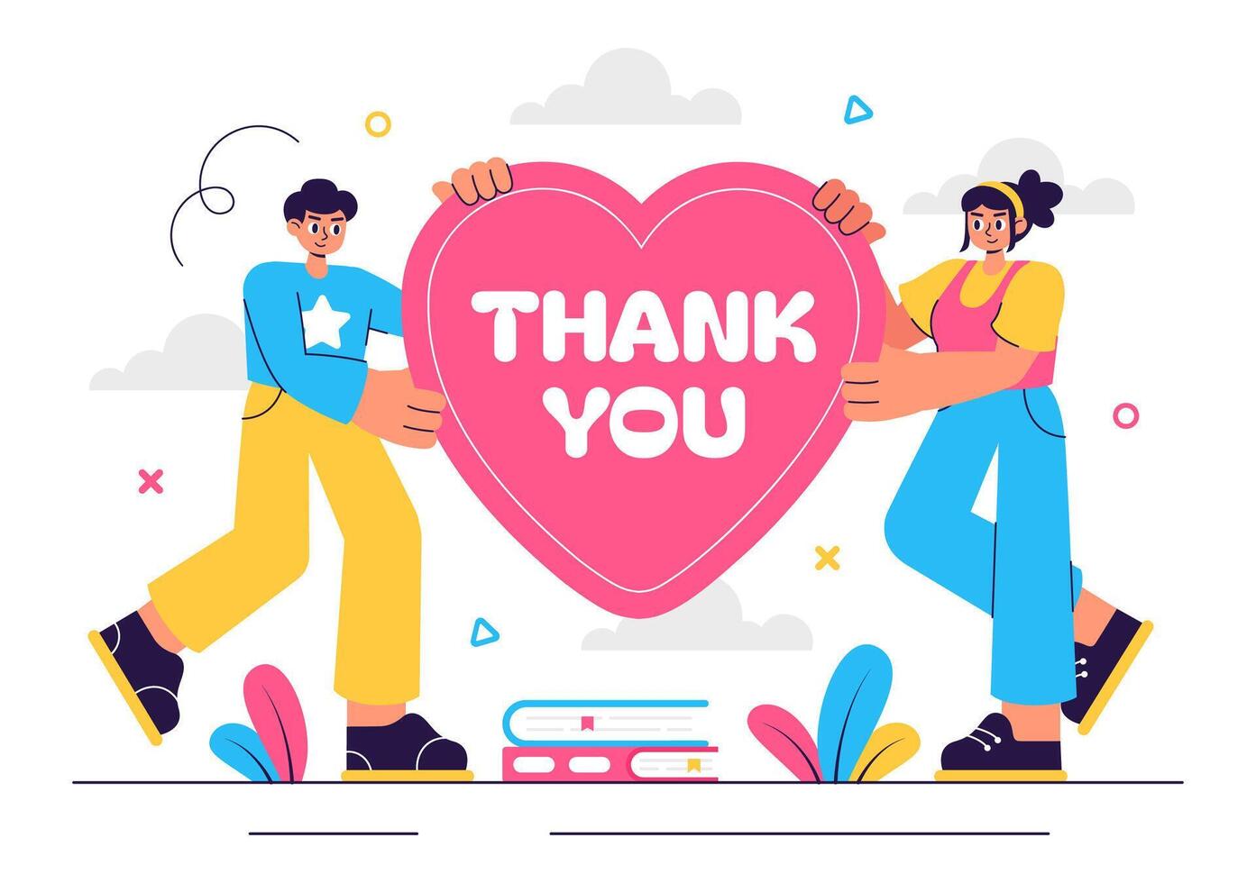 Thank You Greeting Card Illustration with an Envelope and Letter vector