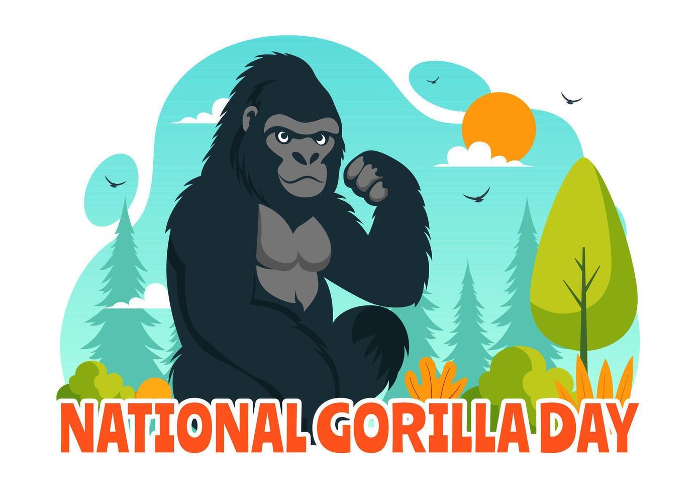 Illustration of National Gorilla Suit Day Featuring a Gorillas Head in a Formal Suit vector