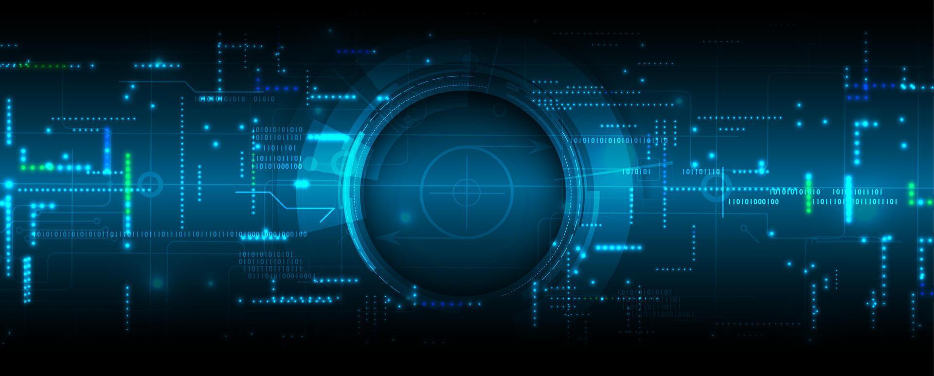 A futuristic digital background with a circular object vector