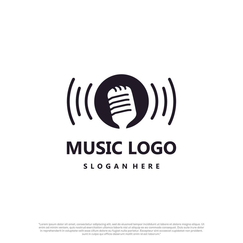Microphone Mic Icon Logo Design On Isolated Background vector