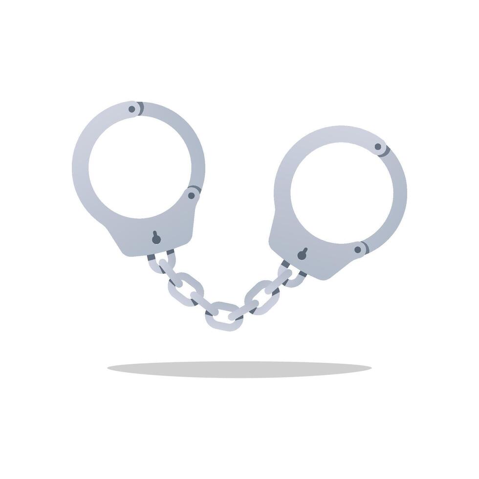 Handcuffs isolated on white background. vector