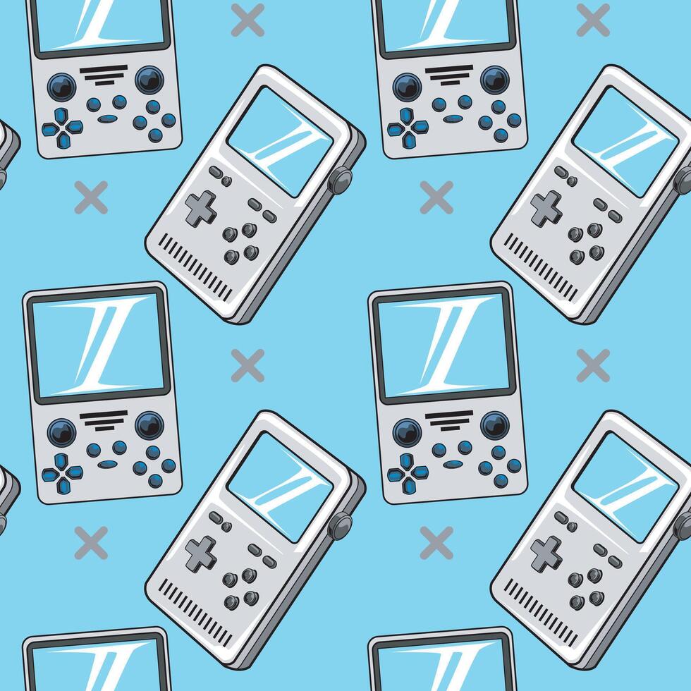 Game console seamless repeat pattern Illustration texture vector