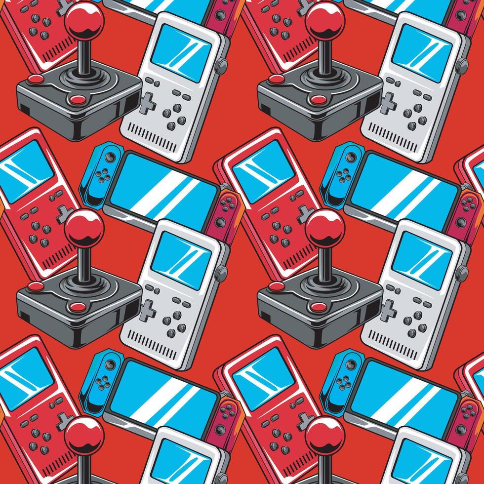 Arcade Gamepad seamless repeat pattern Illustration vector
