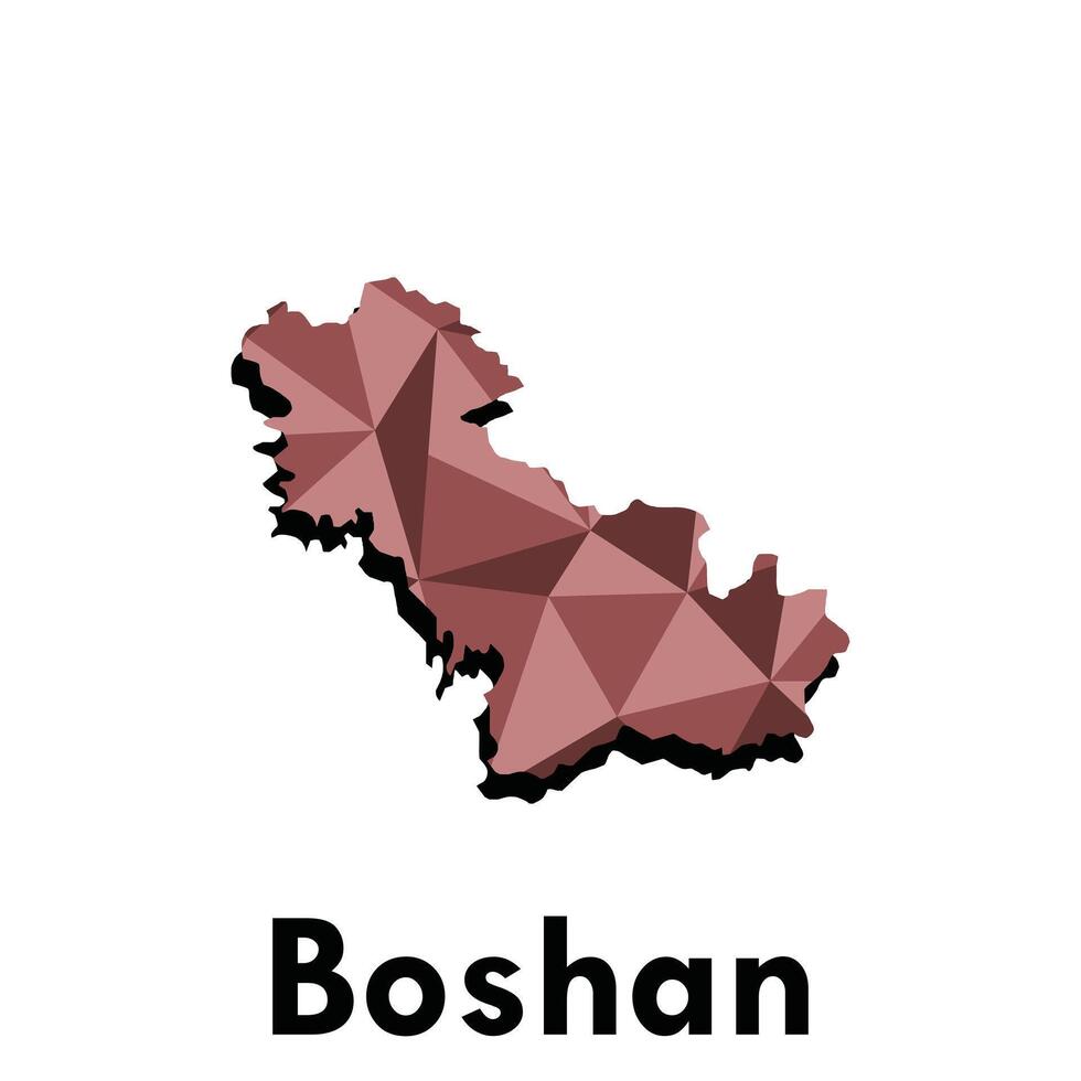 Map of Boshan colorful modern polygon geometric design, element graphic illustration template vector