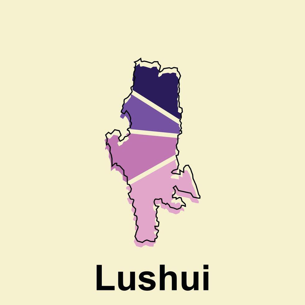 Lushui City map design, World Map International template with outline graphic sketch style for your company vector