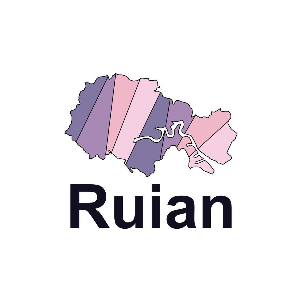 Ruian map. map of the China Country. Borders of for your infographic design template vector