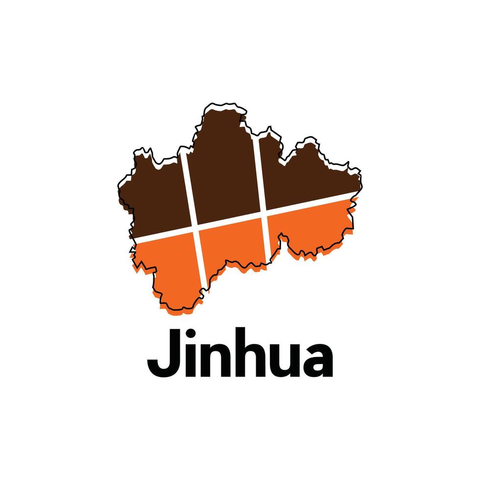 Map of Jinhua modern geometric illustration, map of China Country design template vector