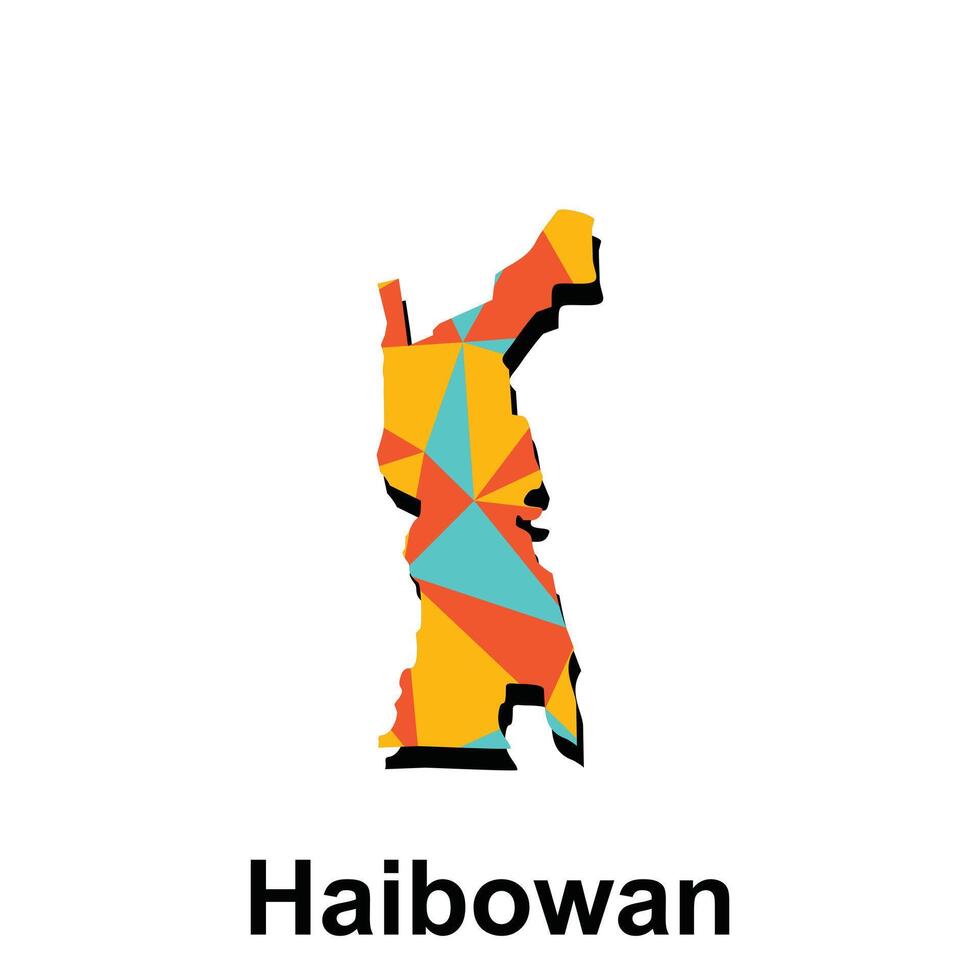 Map of Haibowan colorful modern polygon geometric design, element graphic illustration template vector