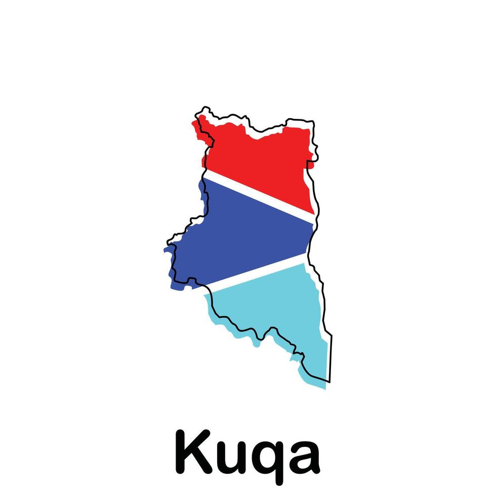 Kuqa City map design, World Map International template with outline graphic sketch style for your company vector