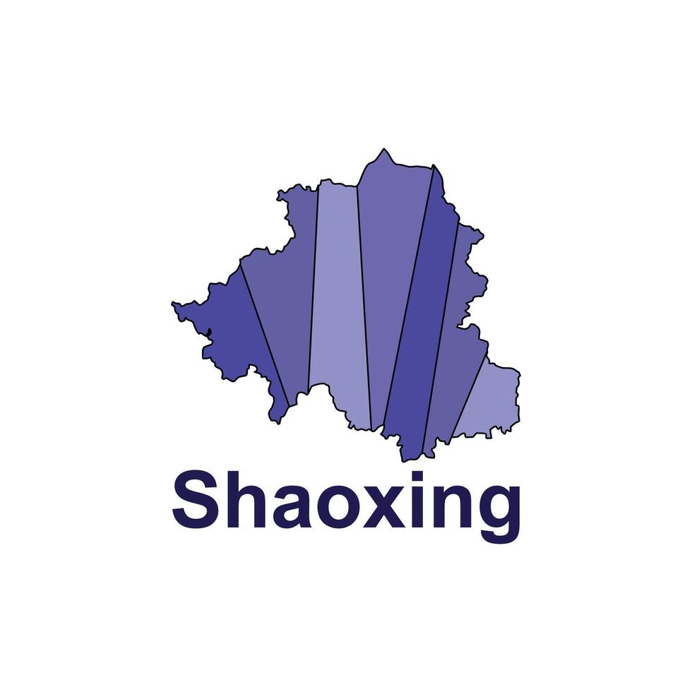 Map of Shaoxing modern geometric illustration, map of China Country design template vector