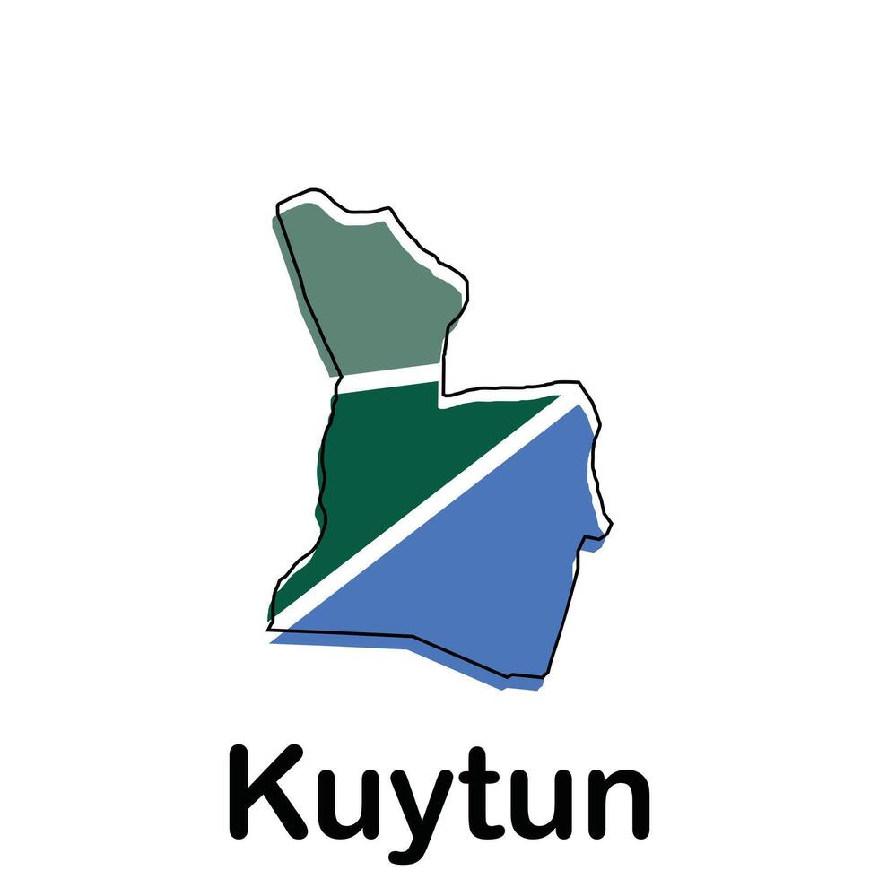 Map of Kuytun City Modern Simple Geometric, illustration design template vector