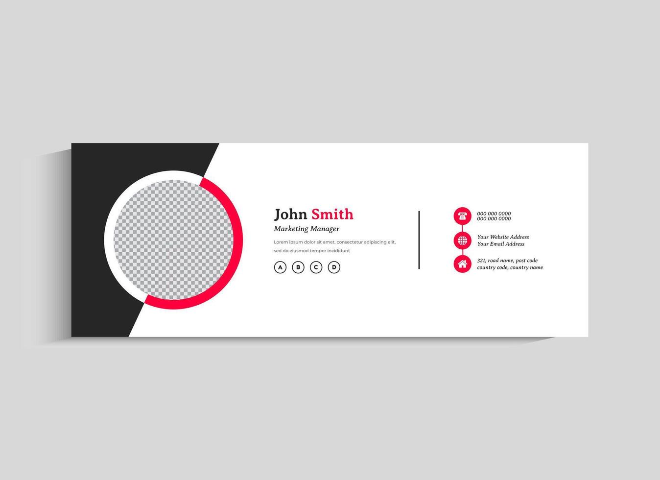Dynamic Email Signature or Email Footer Template vector