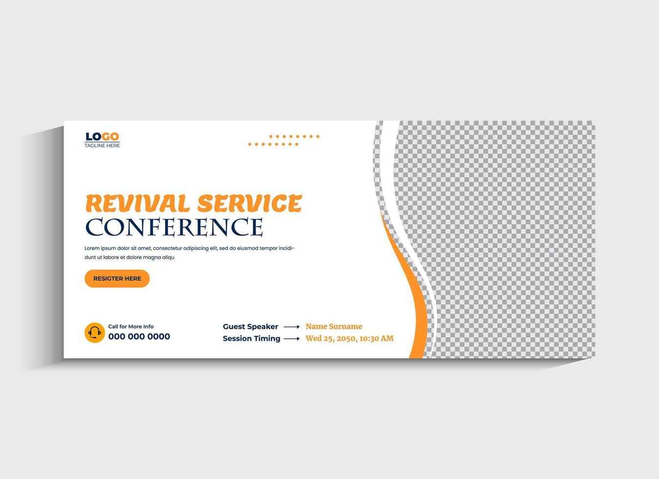 Revival Conference service social media cover or web banner template vector