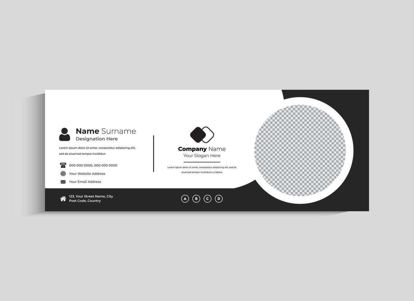 Trendy Email Signature or Email Footer Template vector