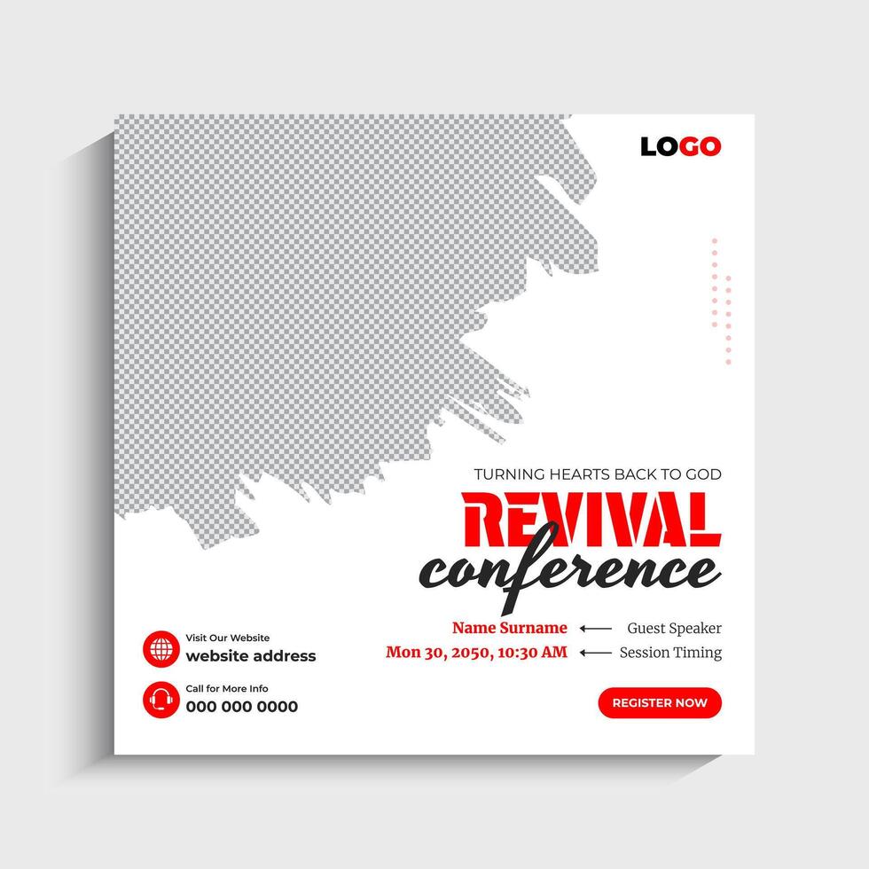 Revival Conference service social media post or web banner vector