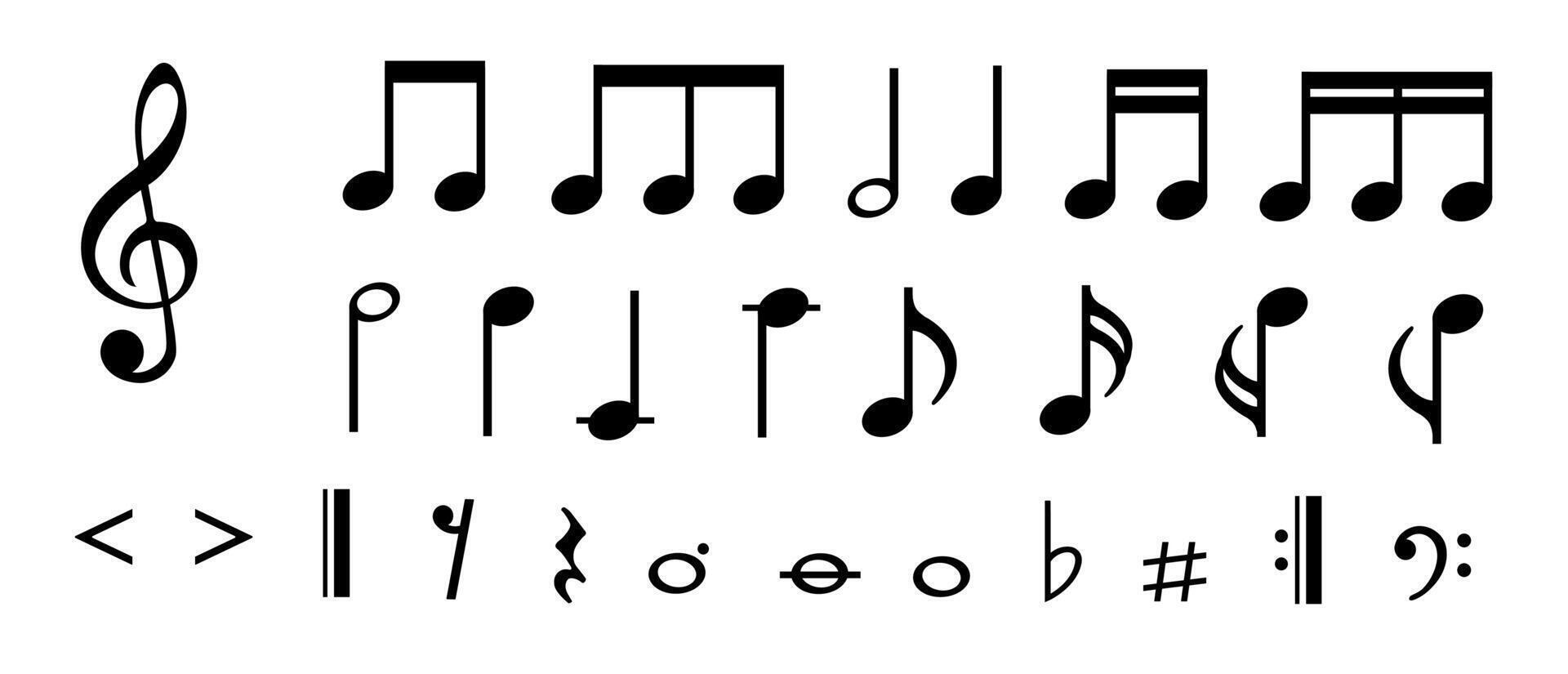 Decorative music note, musical notes melody, music sound vector