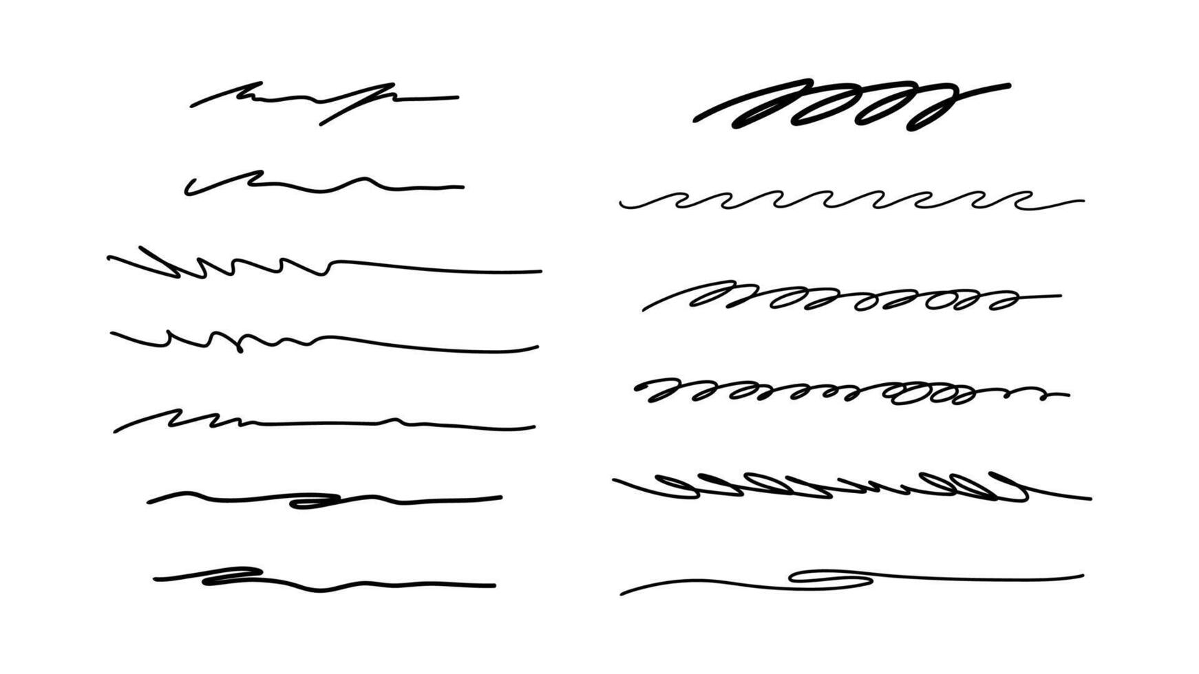 Hand Drawn Doodle Highlight Underlines vector