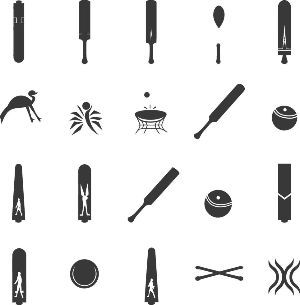 A Collection Of 20 Diverse Black And White Icons vector