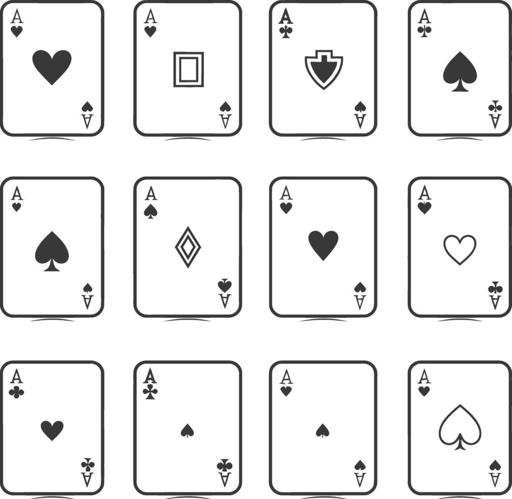 A Collection Of Aces From A Standard Deck Of Playing Cards vector