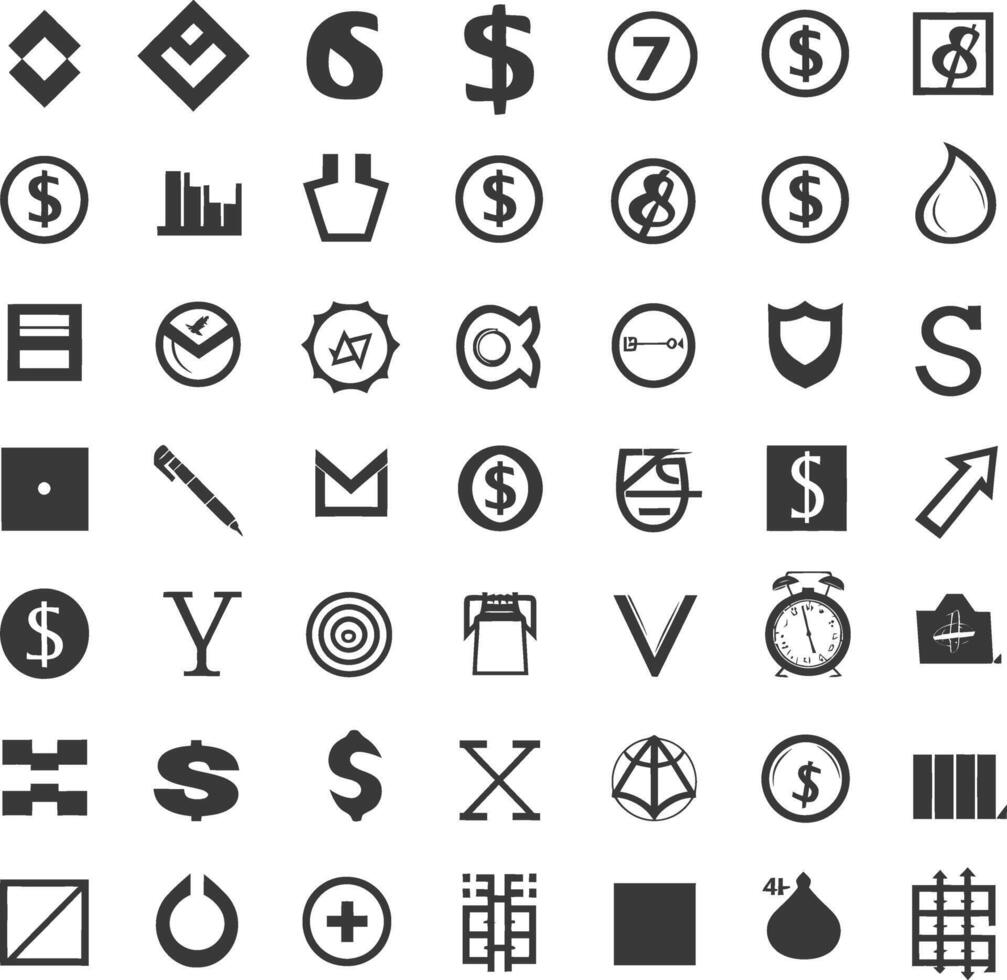 A Collection Of Abstract Geometric Shapes And Icons vector