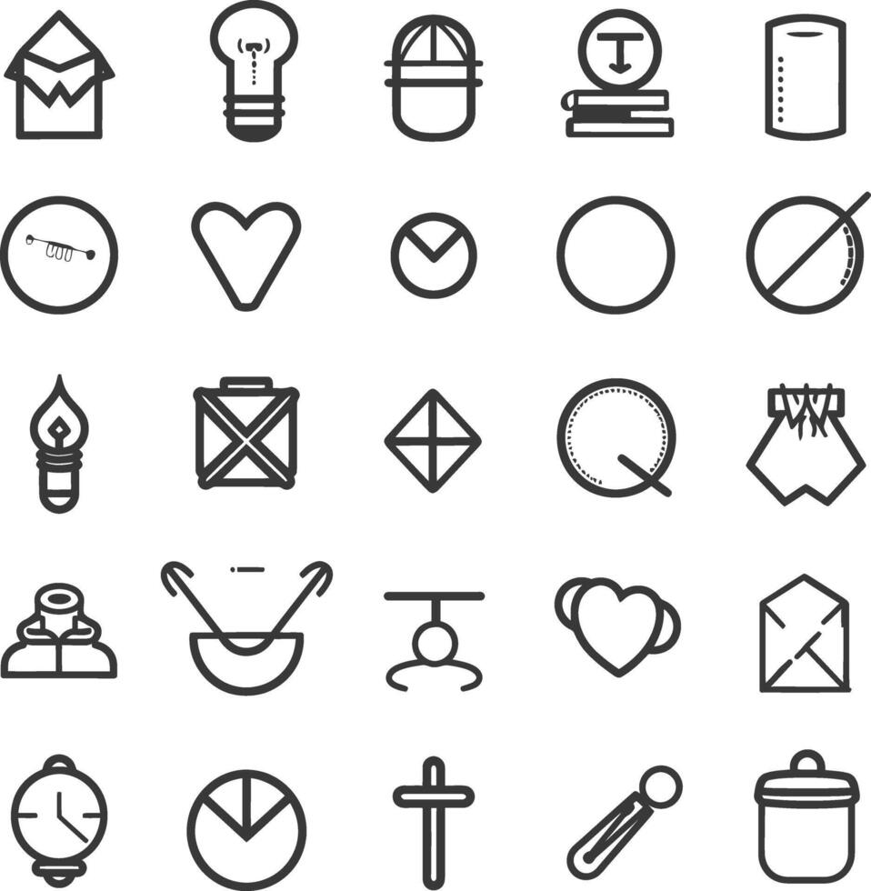 A Collection Of 25 Simple Line Icons vector