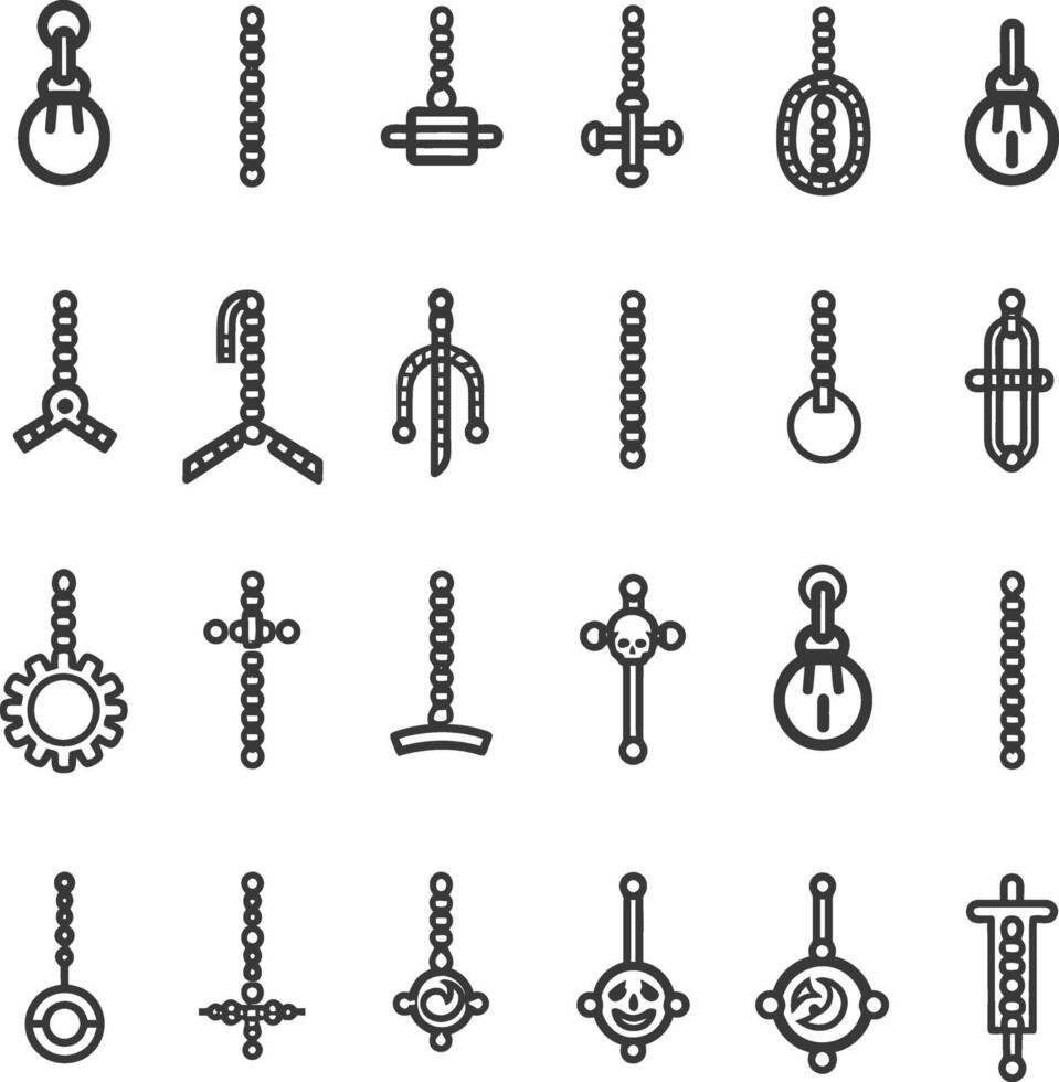 A Collection Of 24 Unique Chain And Pendant Designs vector