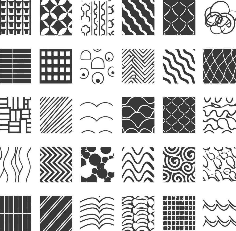 A Collection Of 28 Black And White Geometric Patterns vector