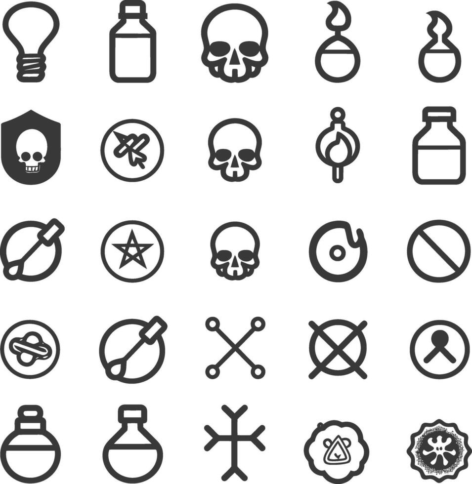 A Collection Of 28 Black And White Icons With Various Shapes And Symbols vector