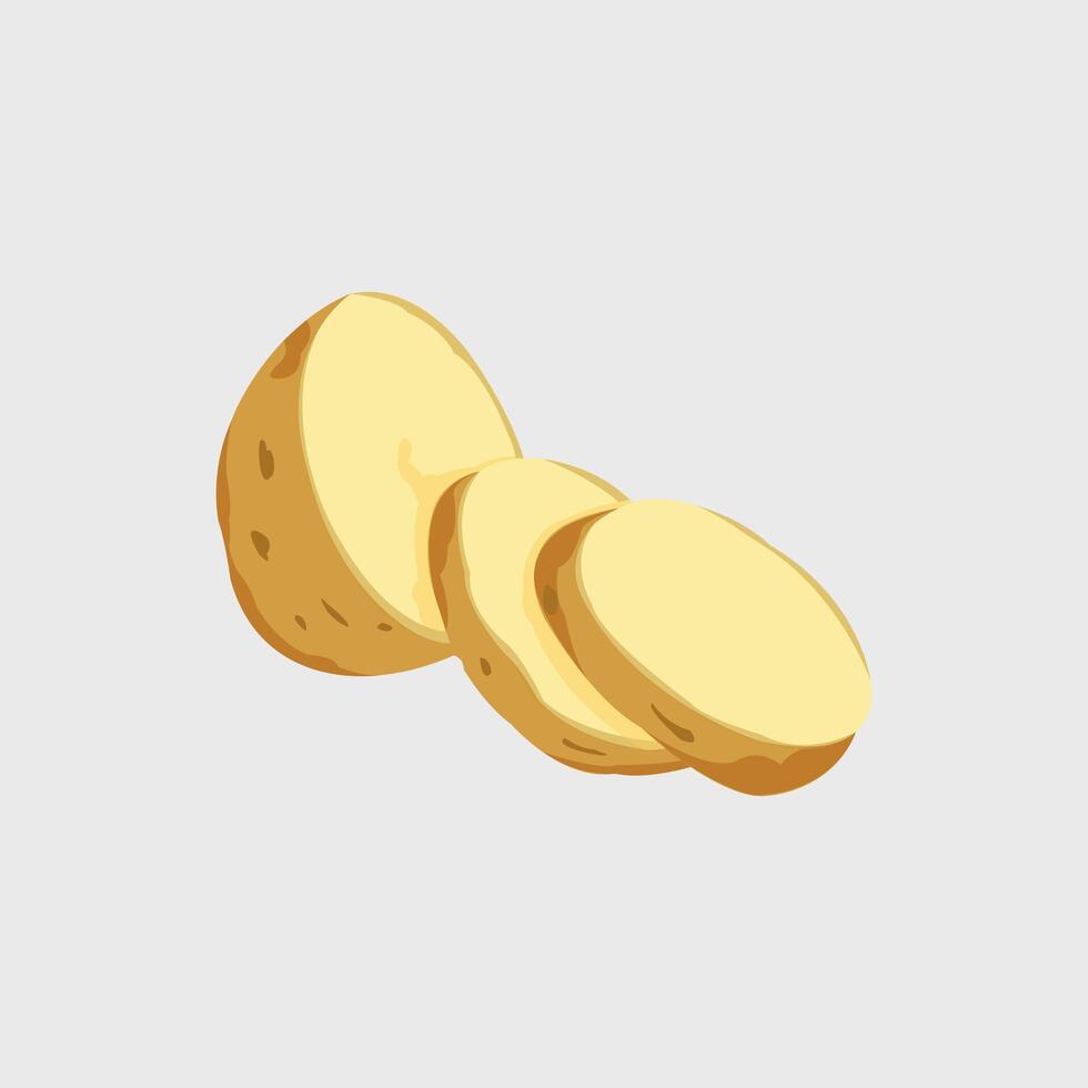 Editable illustration of potatoes. Tubers on a gray background vector