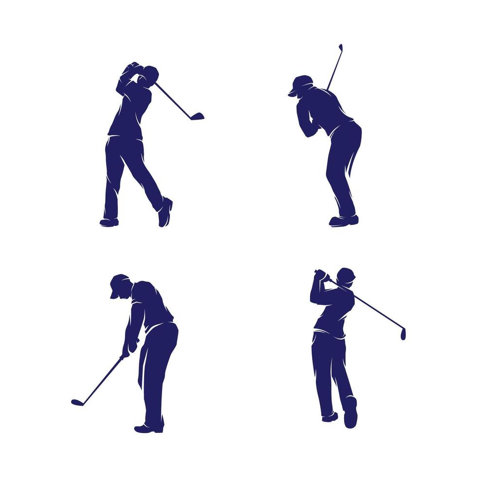 Golfer Silhouette Logo Design Illustration vector