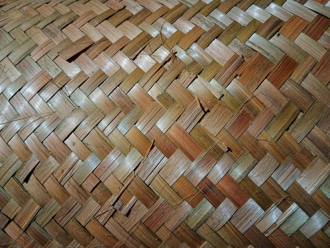Handwoven Bamboo Mat Texture photo